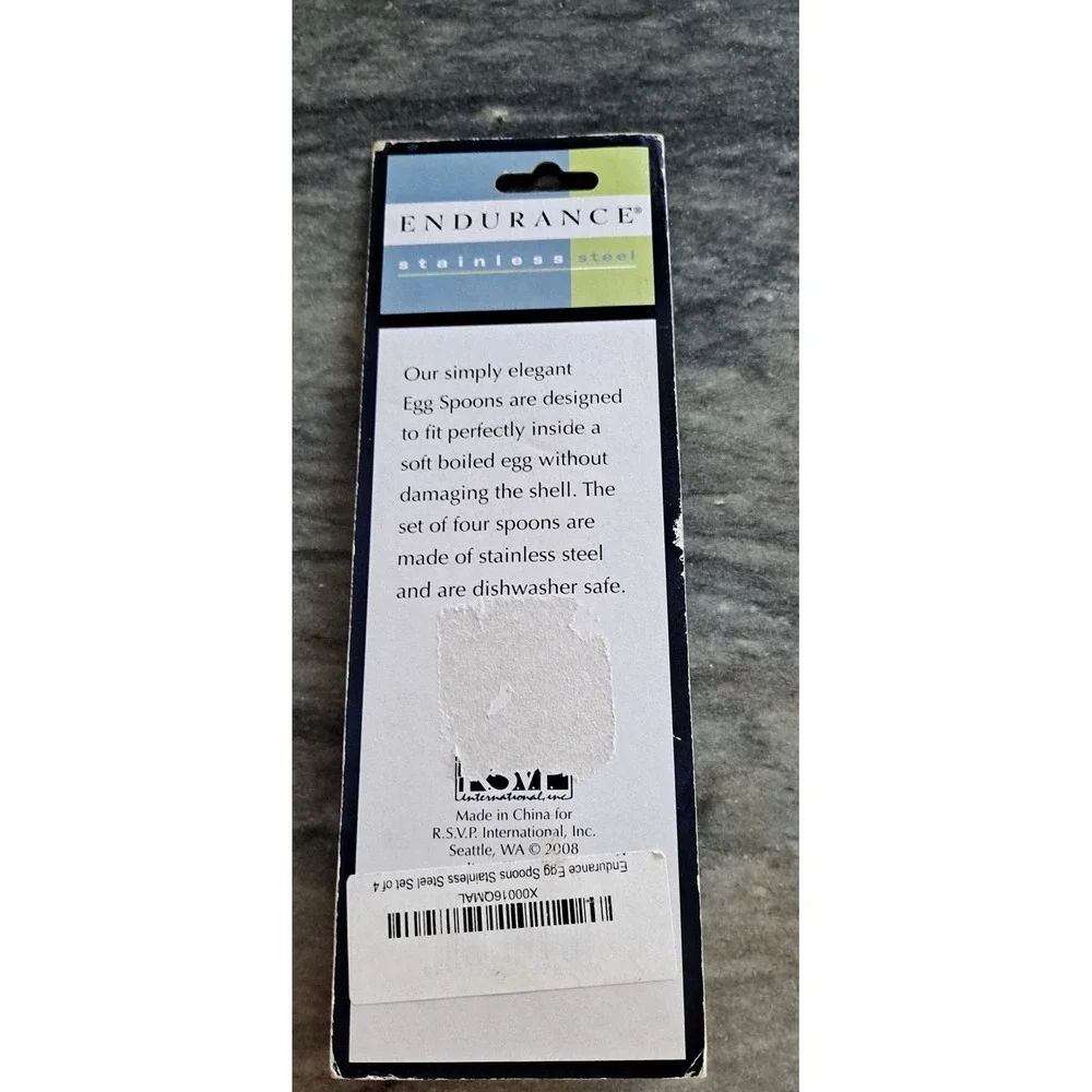 Egg Spoons Stainless Steel Set of 4 New In Package